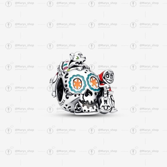 Pandora Disney Pixar Coco Miguel & Dante Skull Glow-in-the-dark Charm|Pendant - Picture 1 of 2
